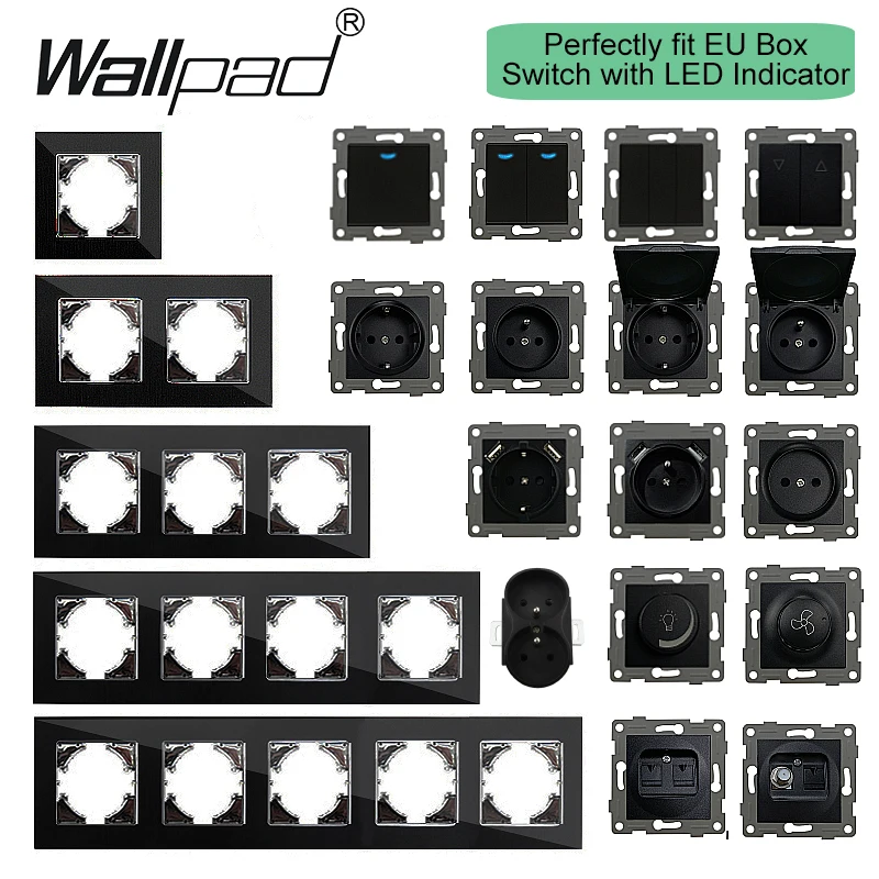 Black Glass Wallpad Electrical - Home Improvement Outlet ulasan dan harga