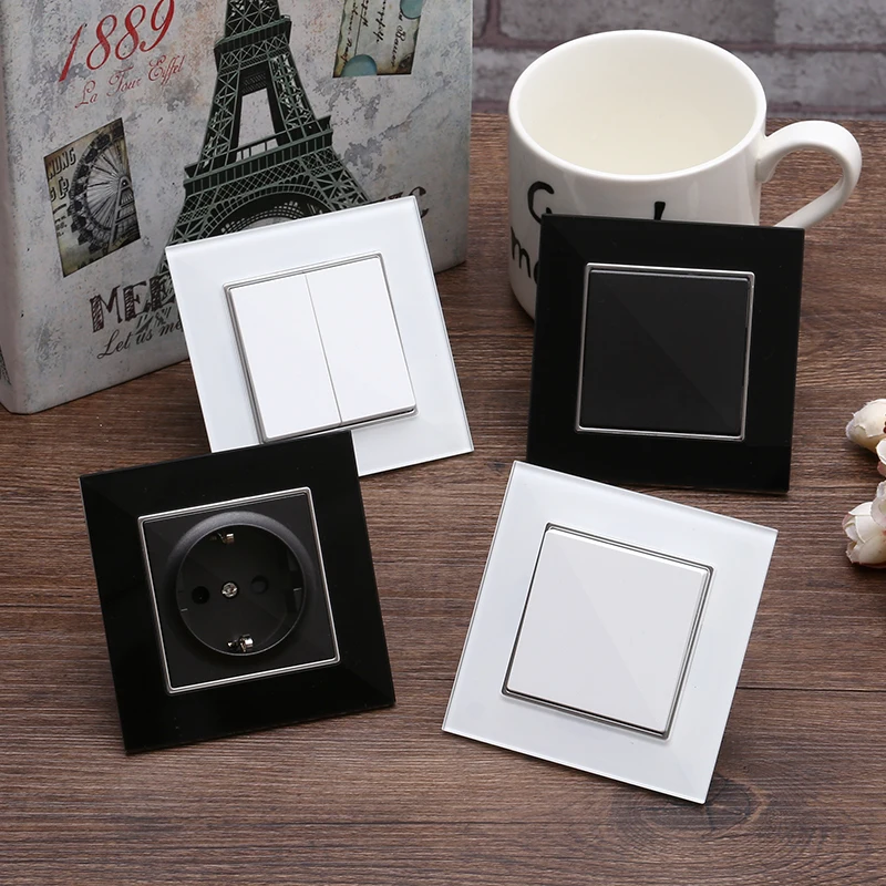 Black Glass Wallpad Electrical - Home Improvement Outlet ulasan dan harga