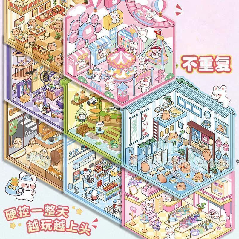 Miniature 3D Scene Stickers DI - Home Improvement Diy ulasan dan harga