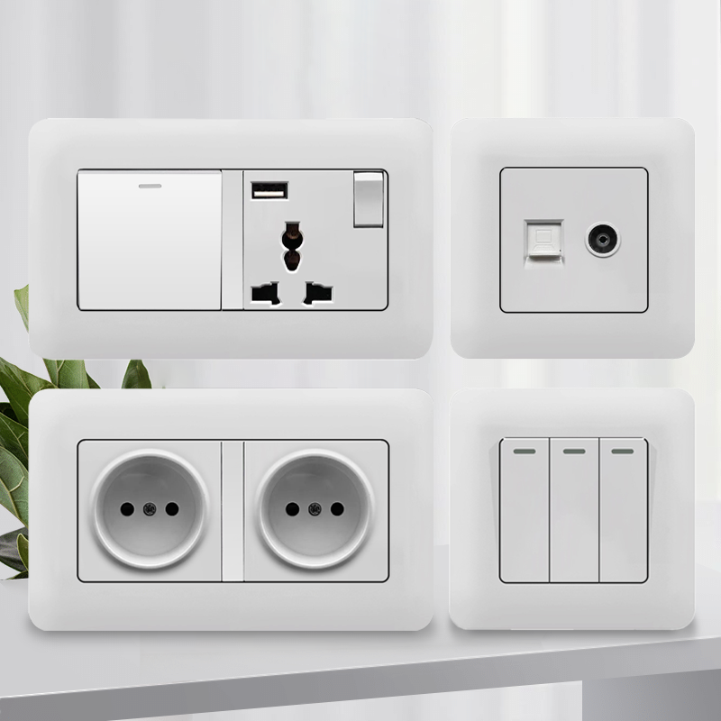 EU Russian White Wall Switch O - Home Improvement Outlet ulasan dan harga