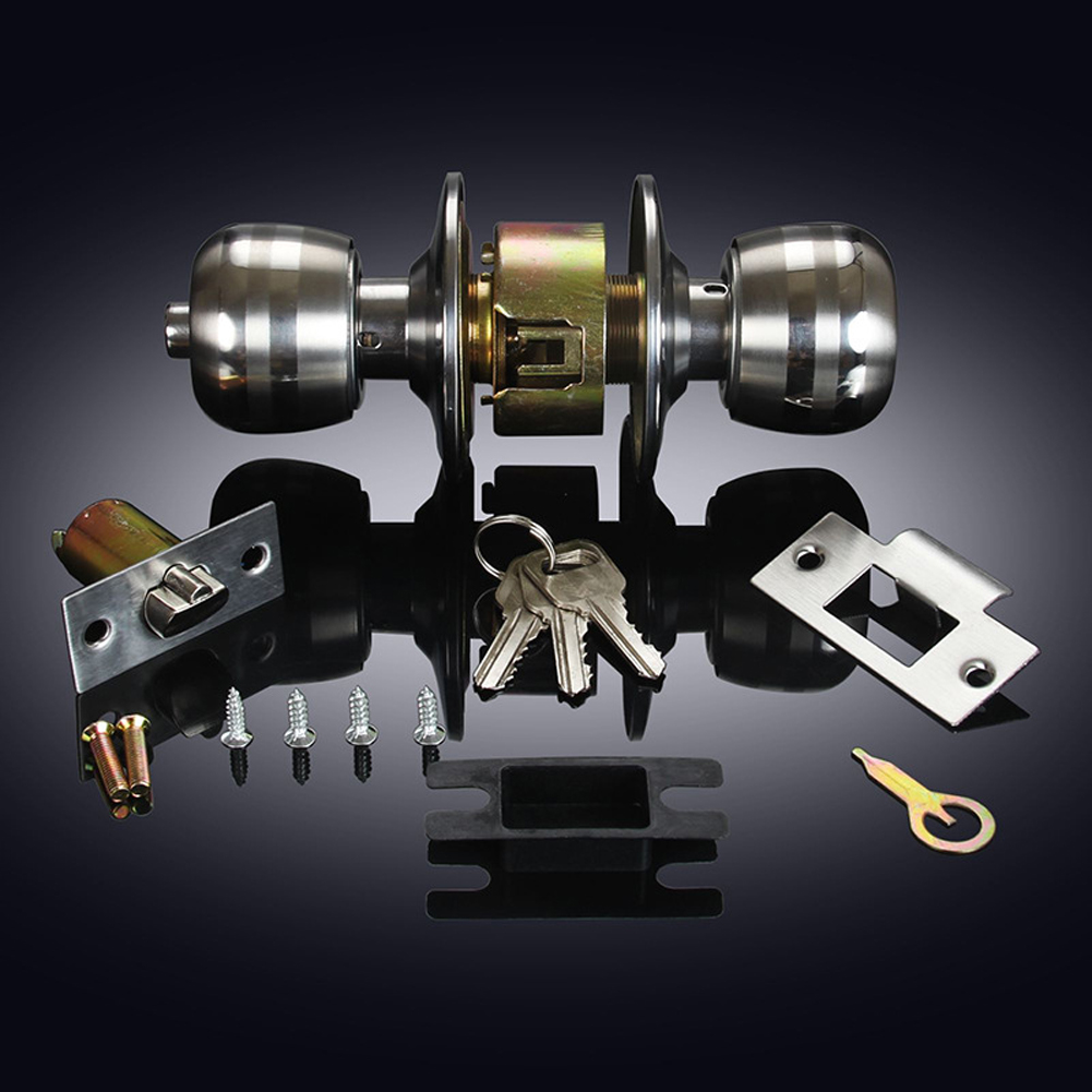Ball Door Knob with Lock Round - Door Knob Replacement ulasan dan harga